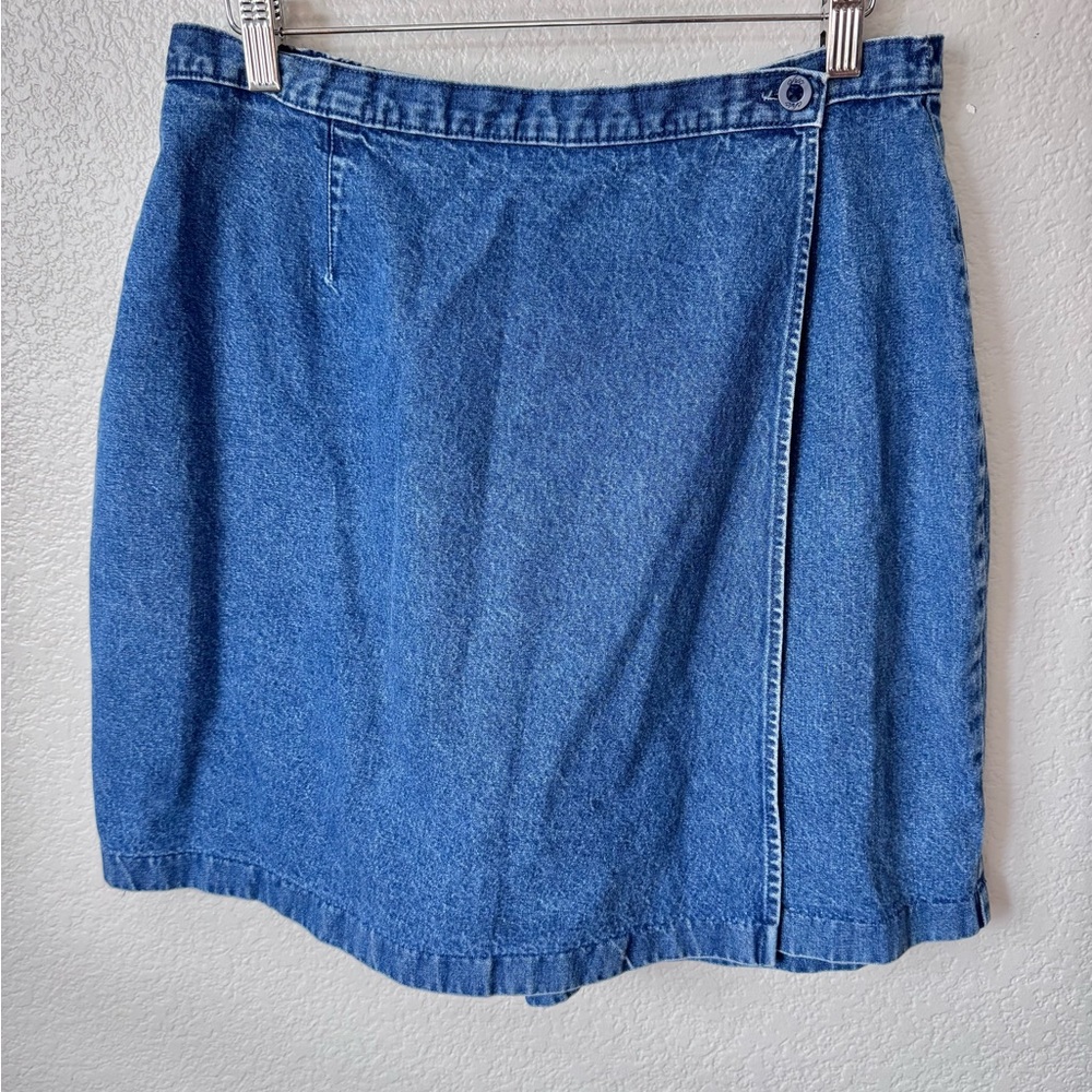 VINTAGE 100% cotton skort size 12 High rise denim